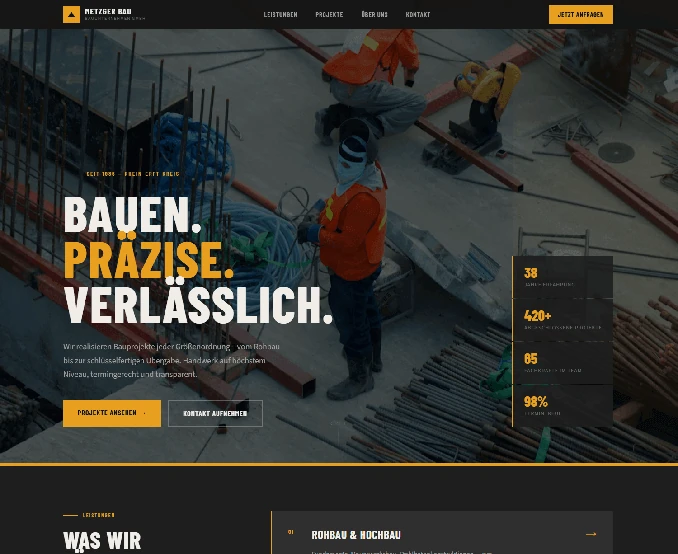 Beispiel Webseite Layout Bold