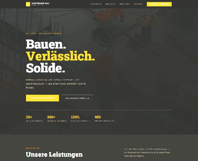 Beispiel Webseite Layout Klassik