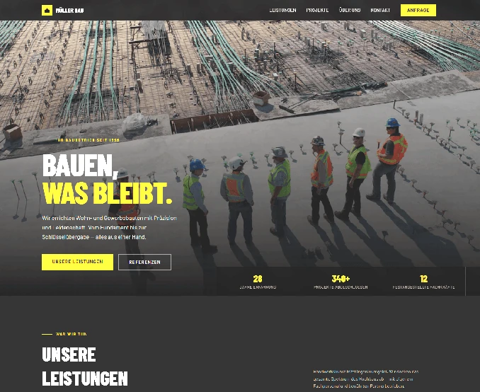 Beispiel Webseite Layout Modern