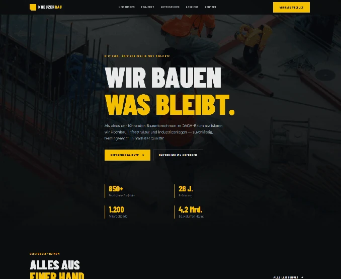 Beispiel Webseite Layout Pro Prestige